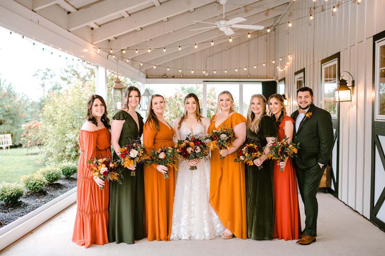 fall bridesmaids gowns