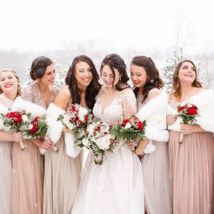winter bridesmaids gowns